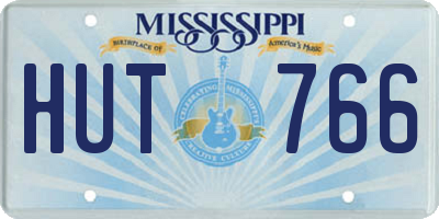 MS license plate HUT766