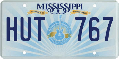 MS license plate HUT767