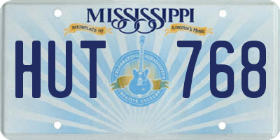 MS license plate HUT768
