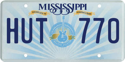 MS license plate HUT770