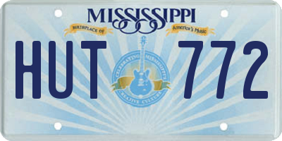 MS license plate HUT772