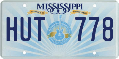 MS license plate HUT778