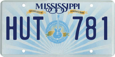 MS license plate HUT781