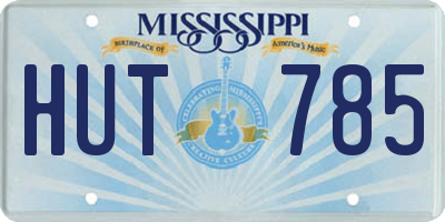 MS license plate HUT785
