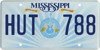 MS license plate HUT788