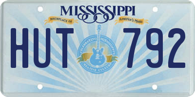 MS license plate HUT792