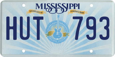 MS license plate HUT793