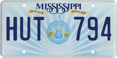 MS license plate HUT794