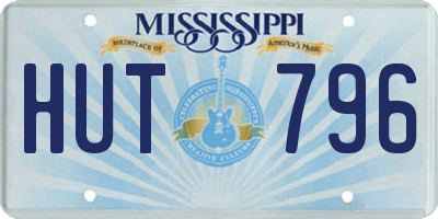 MS license plate HUT796
