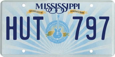 MS license plate HUT797