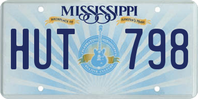 MS license plate HUT798