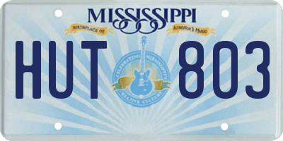 MS license plate HUT803