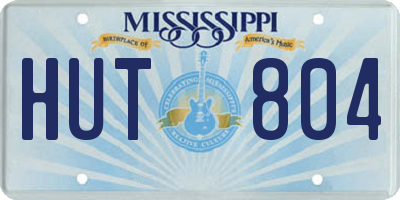 MS license plate HUT804