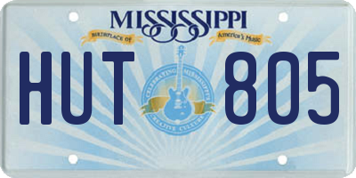 MS license plate HUT805