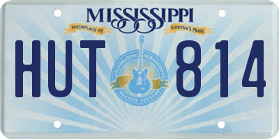 MS license plate HUT814