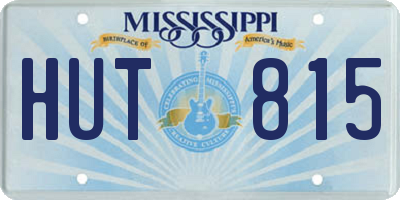 MS license plate HUT815