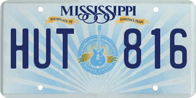 MS license plate HUT816
