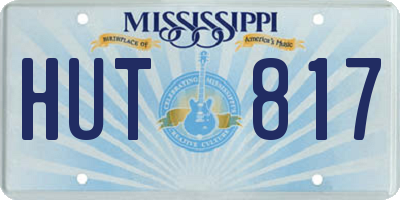 MS license plate HUT817