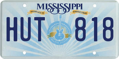 MS license plate HUT818