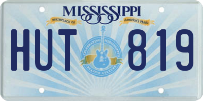 MS license plate HUT819