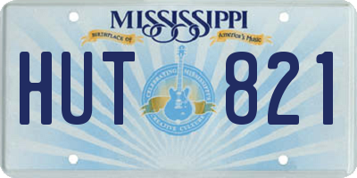 MS license plate HUT821