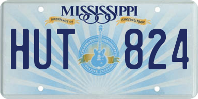 MS license plate HUT824