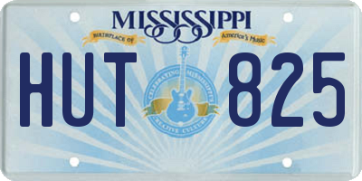 MS license plate HUT825