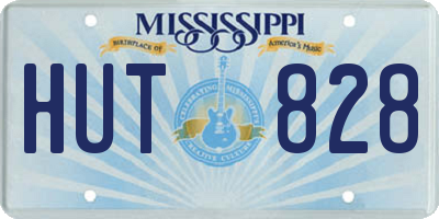 MS license plate HUT828