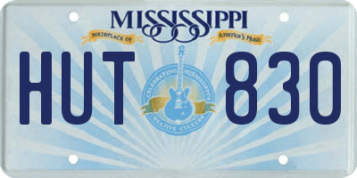 MS license plate HUT830