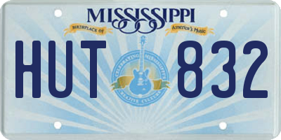 MS license plate HUT832