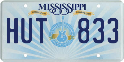 MS license plate HUT833