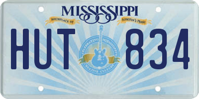 MS license plate HUT834