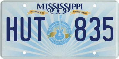 MS license plate HUT835