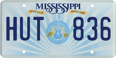 MS license plate HUT836