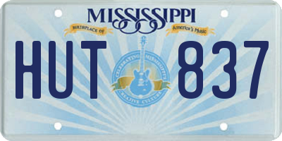MS license plate HUT837