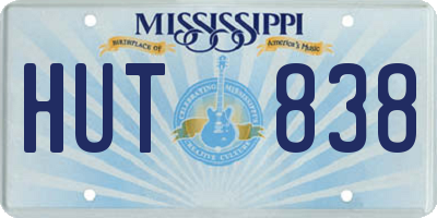 MS license plate HUT838