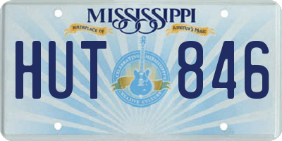 MS license plate HUT846