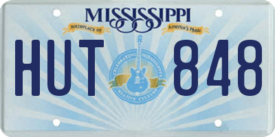 MS license plate HUT848