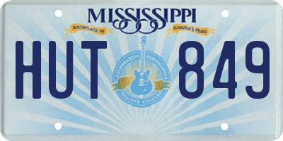 MS license plate HUT849