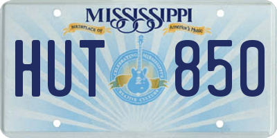 MS license plate HUT850