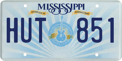 MS license plate HUT851