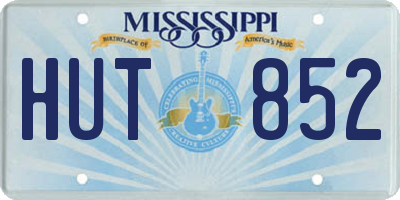 MS license plate HUT852