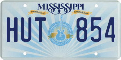 MS license plate HUT854