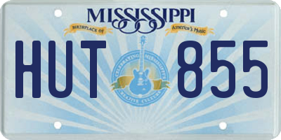 MS license plate HUT855