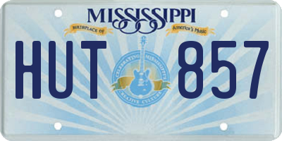 MS license plate HUT857