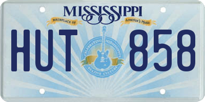 MS license plate HUT858