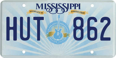 MS license plate HUT862