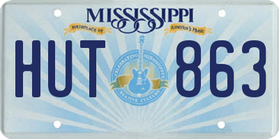 MS license plate HUT863