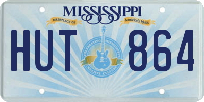 MS license plate HUT864