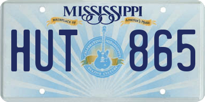 MS license plate HUT865